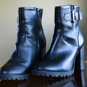 a.n.a Ronnie Black, faux leather black heeled boots